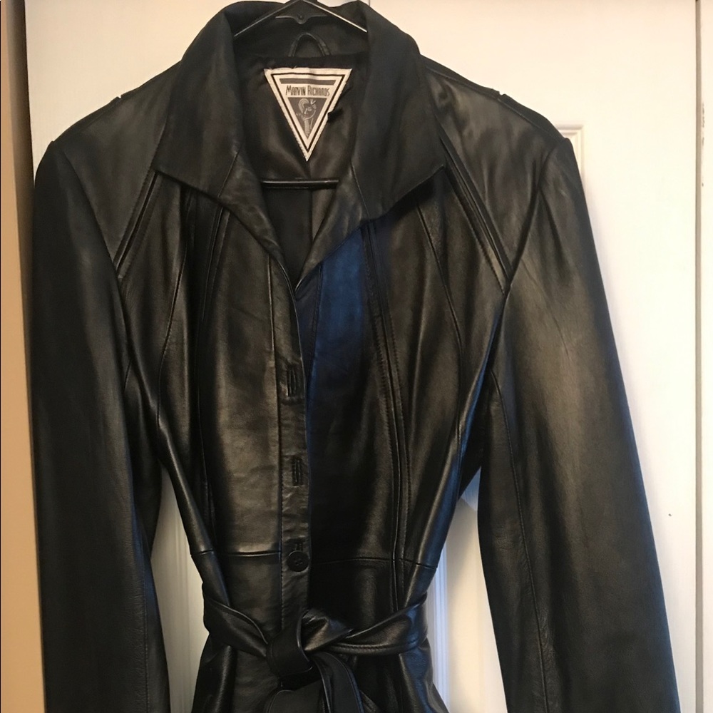 Marvin Richards Leather belted blazer